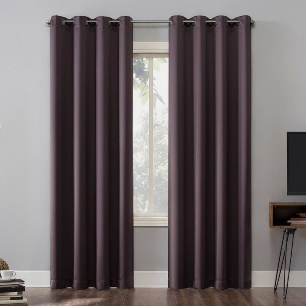 Sun Zero - 52"x63" Sun Zero 100% Blackout Oslo Theater Grade  Purple